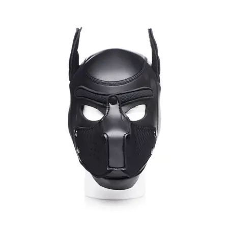 XR Brands Spike Neoprene Puppy Mask Adjustable Black Cosplay Hood