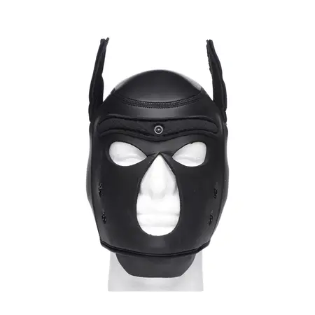 XR Brands Spike Neoprene Puppy Mask Adjustable Black Cosplay Hood