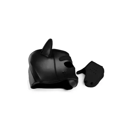 XR Brands Spike Neoprene Puppy Mask Adjustable Black Cosplay Hood