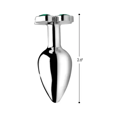 XR Brands Lucky Clover Gem Metal Intimate Plug Small Silver