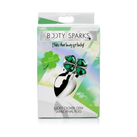 XR Brands Lucky Clover Gem Metal Intimate Plug Small Silver