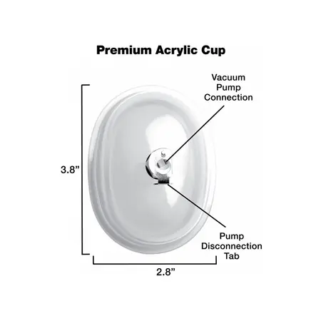 XR Brands Acrylic Anatomical Intimate Pump with Small Cup Attachment