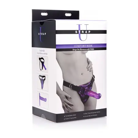 Comfort Ride Strap-On System - Adjustable Harness & 18 cm Model, Black