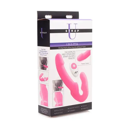 Strap-On-Me Strapless Double Intimate Device with Remote, Silicone, Black