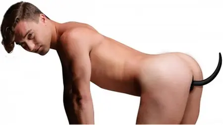 XR Brands Woof XL Silikonski Puppy Tail Čep - Veliki Anatomski Oblik