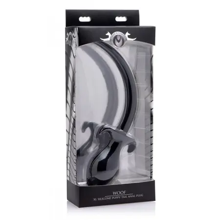 XR Brands Woof XL Silikonski Puppy Tail Čep - Veliki Anatomski Oblik