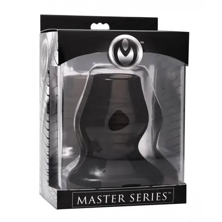 XR Brands Master Series Šuplji Tunel Čep Crni Srednji - Anatomski Dizajn