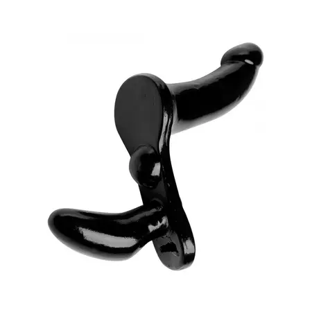 Plena Adjustable Double-Sided Intimate Strap-On System, Black PVC