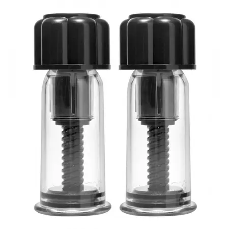 XR Brands Black Max Precision Suction System for Nipple Stimulation - 2 pcs