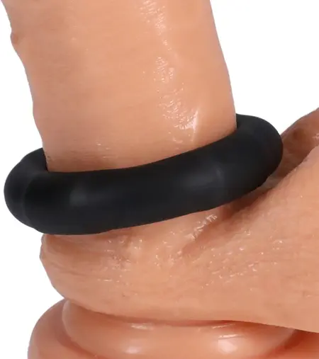 Rock Solid Lifesaver Silicone Ring - Flexible, Body-Safe, Black