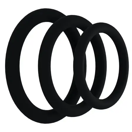 Oxballs Tri-Pack Silicone Gasket Ring Set Flexible Black 3 Sizes