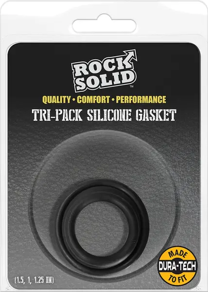 Oxballs Tri-Pack Silicone Gasket Ring Set Flexible Black 3 Sizes