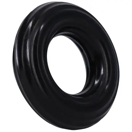 Rock Solid Ribbed Donut Ring - Textured Silicone, Flexible, Black