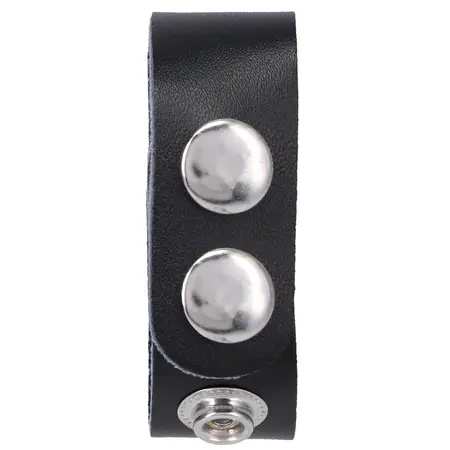 Rock Solid Leather 3-Snap Adjustable Black Intimate Ring
