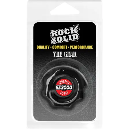 Rock Solid The Gear Silicone Ring - Flexible Anatomical Design, Black