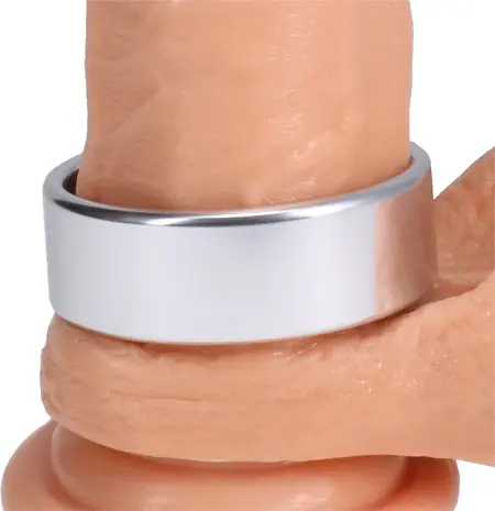 Rock Solid Brushed Alloy Ring Extra Large - Seamless Aluminum Design