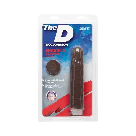 Doc Johnson Shakin' D Vibrantni Model 18 cm Čokolada ULTRASKYN