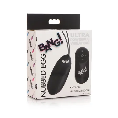 XR Brands Bumpy Silicone Stimulation Egg 28-Speed, Purple, USB Rechargeable