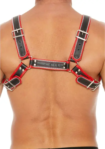 Z-Series Leather Chest Harness S/M with Stainless Steel Accents