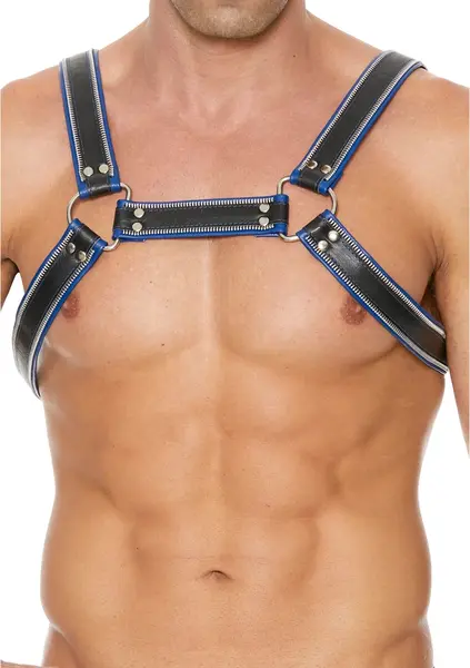 Z Series Leather Chest Harness S/M with Stainless Steel Accents