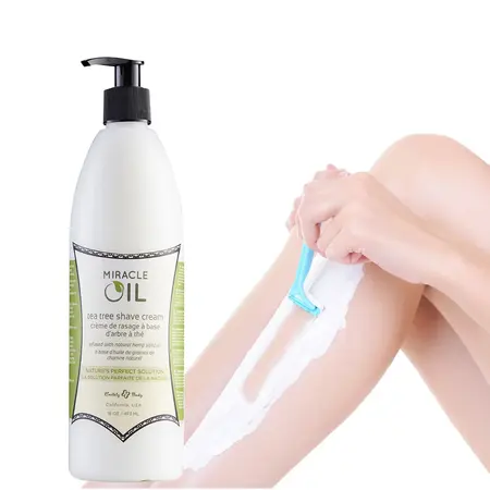 Miracle Oil Tea Tree Shaving Cream 473ml - Hydrating Formula for Smooth Skin