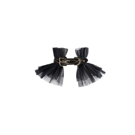 Leather Torn Premium Collar and Adjustable Leash 100 cm Black