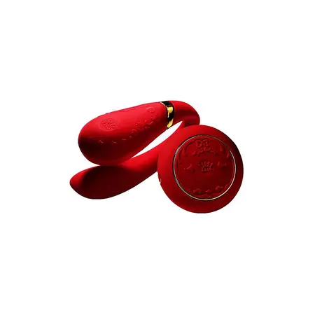 Fanfan Couples Massager Set Bright Red Bluetooth 8 Modes Silicone