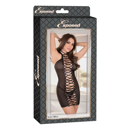 Magic Silk Exposed Komplet Hemde S/M sa Podesivim Trakama, Crni