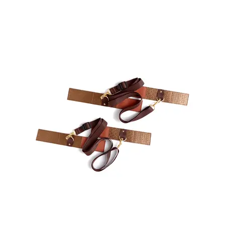 My Desire Quilted Wrist and Ankle Restraint Set Gold Accents Adjustable