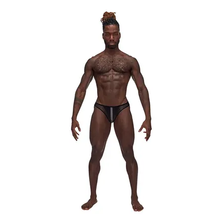 Male Power Landing Strip Bikini Brief M Matt Black Accent