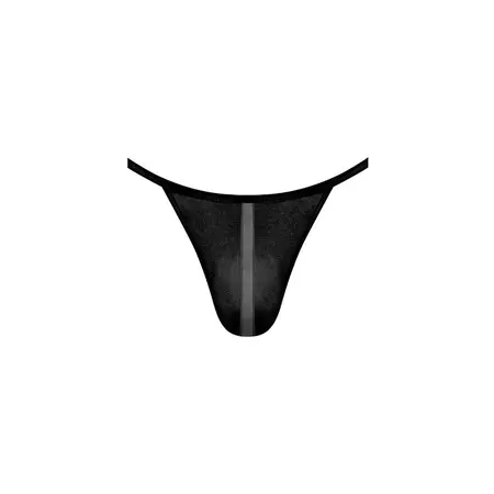 Male Power Landing Strip Micro Thong S/M - Black Minimalist Design