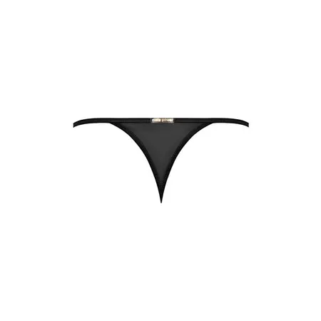 Male Power Landing Strip Micro Thong S/M - Black Minimalist Design