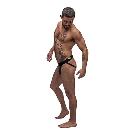 Male Power Black Nite Jockstrap L/XL with Sporty Elastic Bands