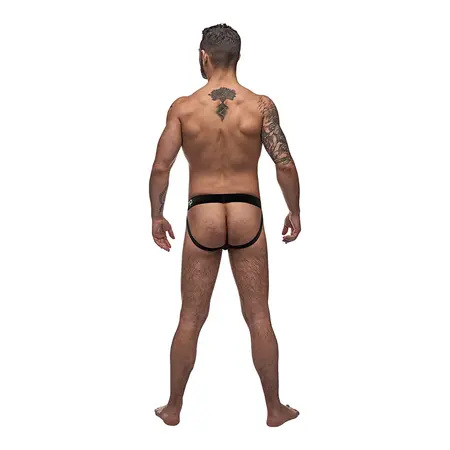 Male Power Black Nite Jockstrap L/XL with Sporty Elastic Bands