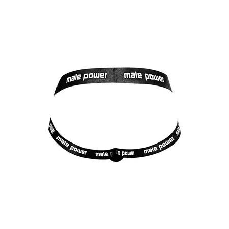 Male Power The Helmet Jock L/XL - Padded Design, Functional Snap, Black