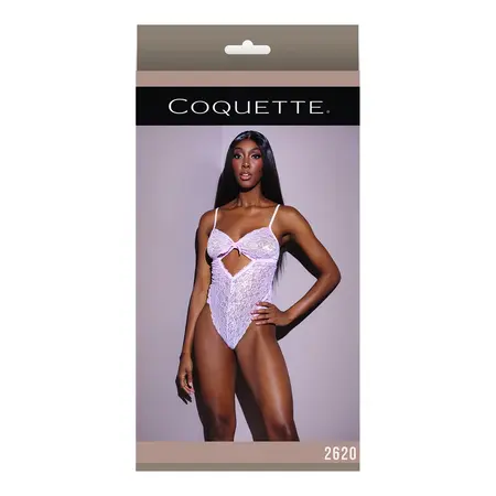 Leg Avenue Twist Cup Teddy Pink - One Size, Elegantan Čipkasti Dizajn
