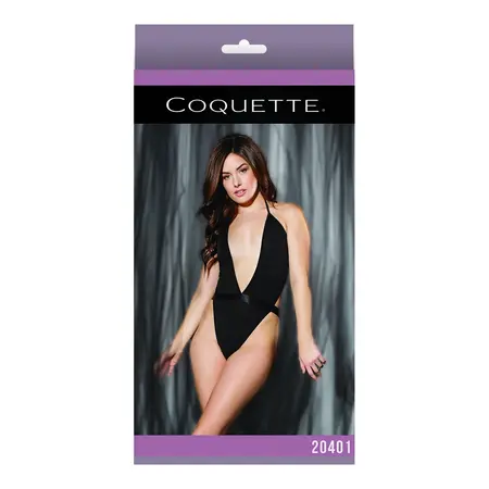 Leg Avenue Halter Teddy Crna One Size - Elegantan Dizajn Bodija