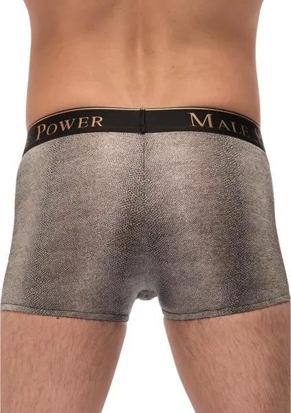 Male Power Viper Pouch Šorts S - Zmijska Koža Metalik Rastegljive Gaćice