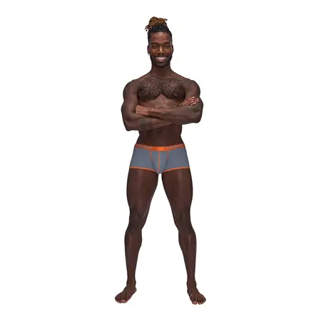 Male Power Uplift Mini Šorts XL Sivi - Potporni Satenski Pojas