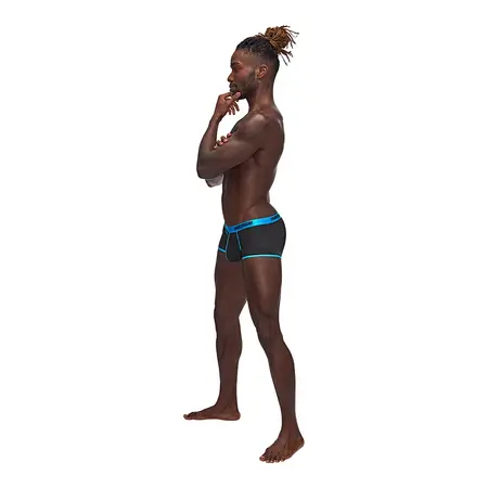 Male Power Uplift Mini Short XL Black - Satin Finish Comfort Wear