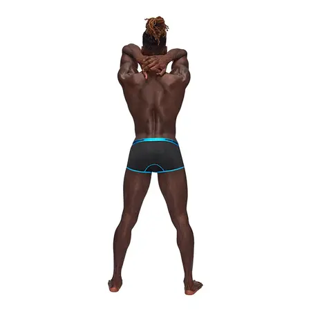 Male Power Uplift Mini Short XL Black - Satin Finish Comfort Wear
