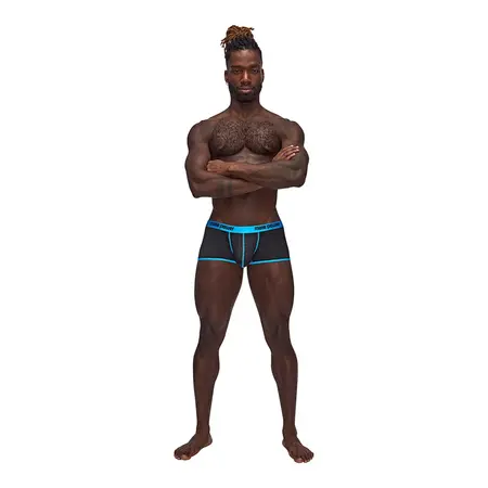 Male Power Uplift Mini Short S Crna Satenska Traka Udoban Kroj