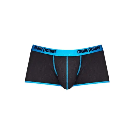 Male Power Uplift Mini Short M Black Satin Waistband Comfort Fit