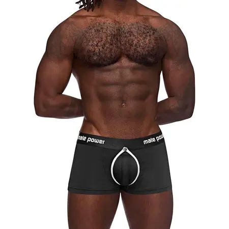 Male Power Helmet Short L - Snap Pouch & Satin Waistband Black