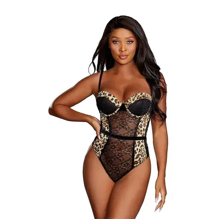 Dreamgirl Teddy S - Elegant Mesh Lingerie Bodysuit Black S