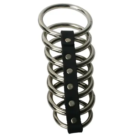 Master Series 7 Gates of Hell Steel & Leather Intimate Restraint, Black