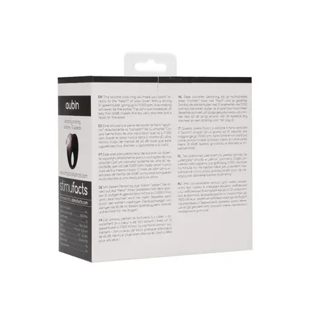 Aubin Vibrating Ring - Silicone, 10-Speed, Discreet, Black