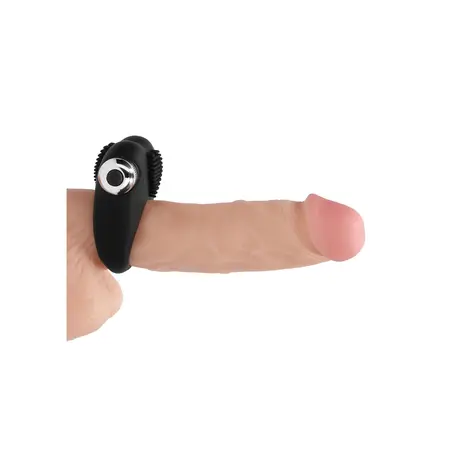 Aubin Vibrating Ring - Silicone, 10-Speed, Discreet, Black