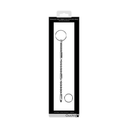 Mystim Ribbed Stainless Steel Sounding Rod 0.4/9 mm - Durable Precision Tool