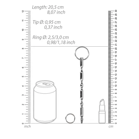 Mystim Ribbed Stainless Steel Urethral Wand 9.5 mm - Medical Grade Metal